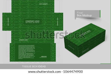 Abstract tea leaves pattern . Tissue box template concept, template for Business Purpose, Place your text and logos and ready to go for print.