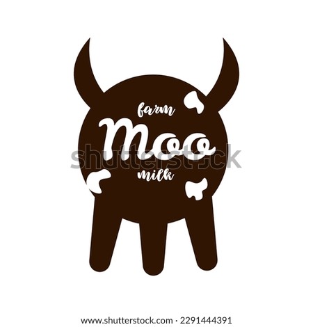 Logo for a company producing and selling farm milk. Moo Farm. Chocolate colors