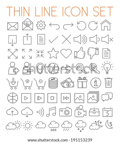 Collection of thin line modern vector icons.
