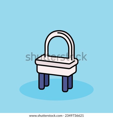 Dressing Table Free vector cartoon icon illustration. Shared Flat icon concept isolated . flat cartoon style