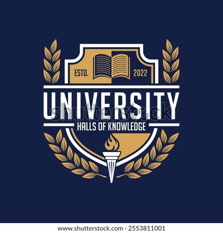 University college school badge logo design vector image. Education badge logo design. University high school emblem