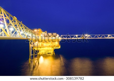 Natural gas field in twilight