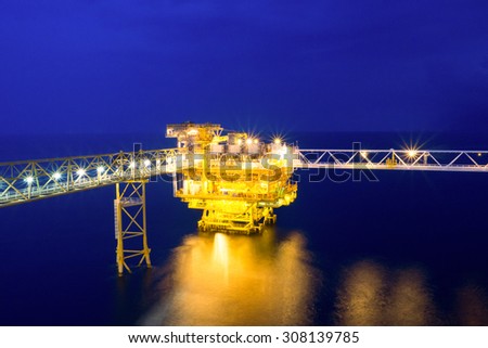 Natural gas field in twilight