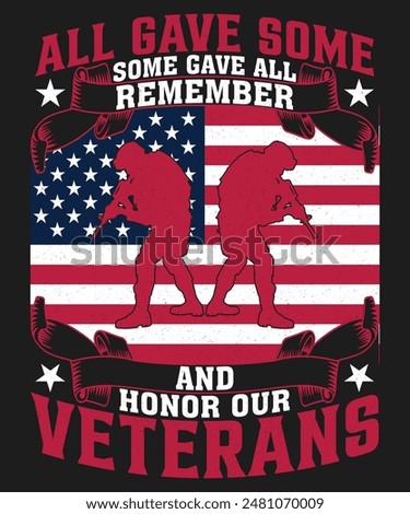 A patriotic poster with two soldiers and the words 