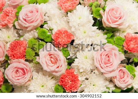 closeup flowers background for wedding scene