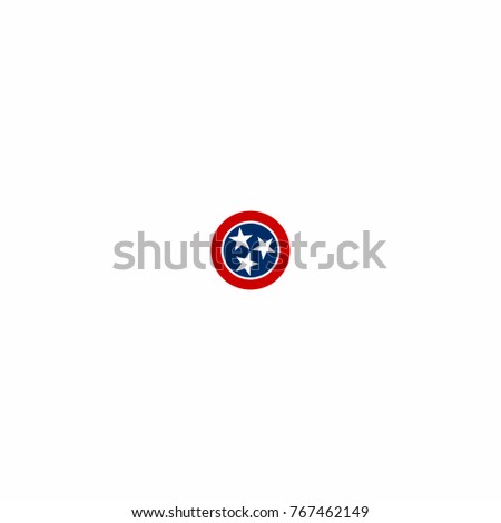 Blue and Red Logo with Tennessee Stars Vector