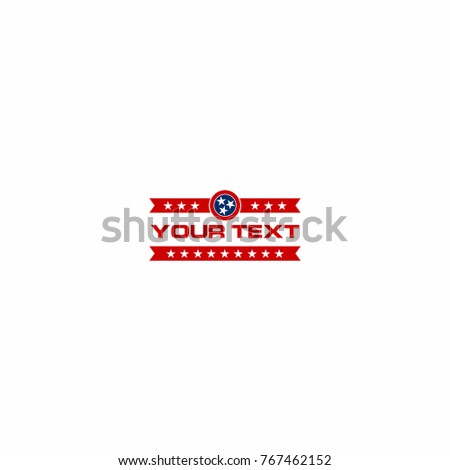 Blue and Red Logo with Tennessee Stars Vector