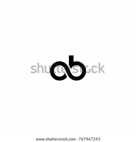 Black Letter Initial with Infinity Logo Icon Vector