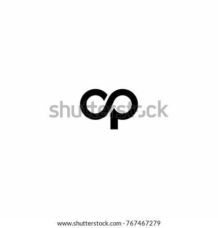 Black Letter Initial with Infinity Logo Icon Vector