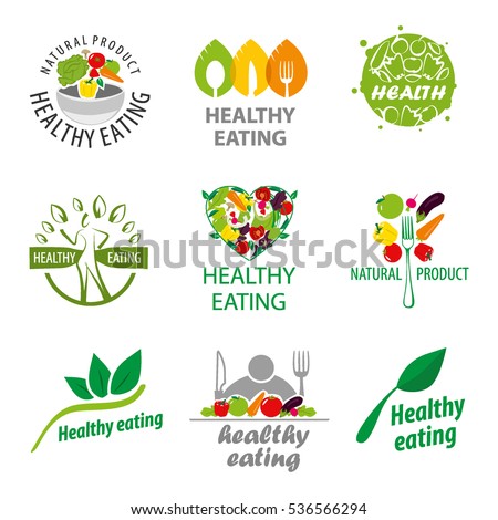 Vector Logos Healthy Food, Natural Product, On A White Background ...