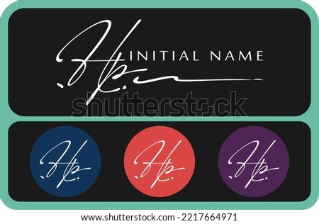 Hp H p initial handwriting Hp initial handwriting signature logo template vector hand lettering for designs or for identity