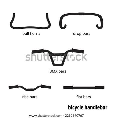  bicycle handlebar fixed gear,bull bar, icon vector symbol