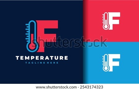 the letter F thermometer logo