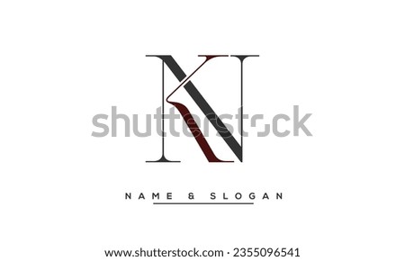 KN,  NK  Abstract  Letters  Logo  Monogram