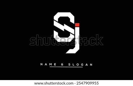 SJ, JS Abstract Letters Logo Monogram