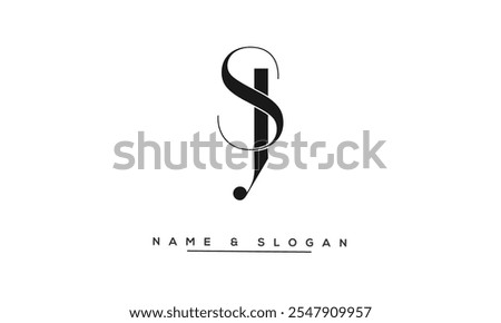 SJ, JS Abstract Letters Logo Monogram