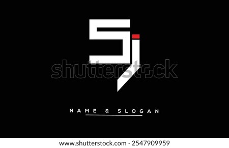 SJ, JS Abstract Letters Logo Monogram