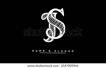 SJ, JS Abstract Letters Logo Monogram