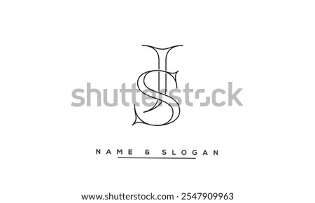 SJ, JS Abstract Letters Logo Monogram