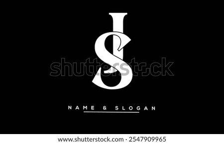 SJ, JS Abstract Letters Logo Monogram