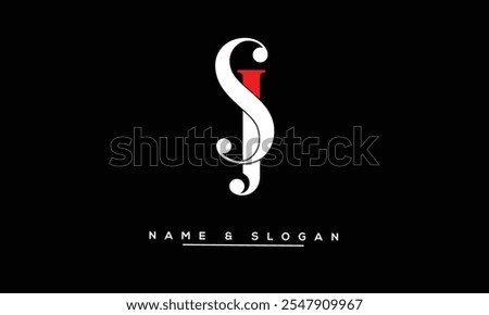 SJ, JS Abstract Letters Logo Monogram