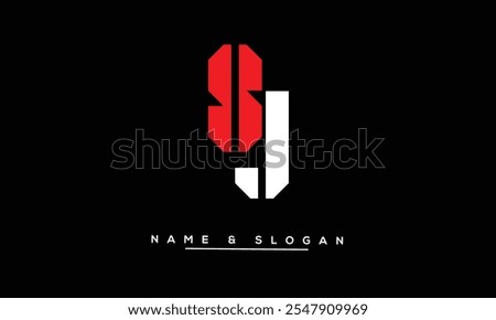 SJ, JS Abstract Letters Logo Monogram