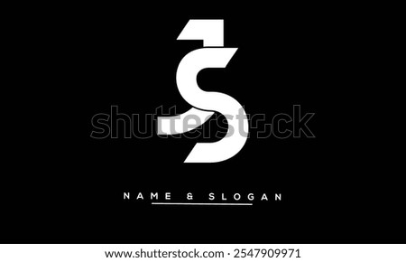 SJ, JS Abstract Letters Logo Monogram