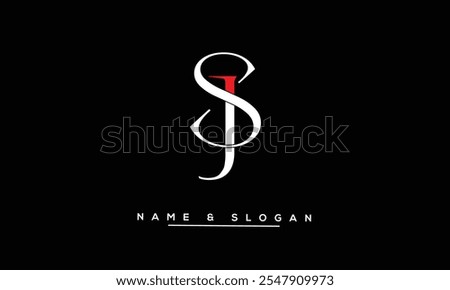 SJ, JS Abstract Letters Logo Monogram