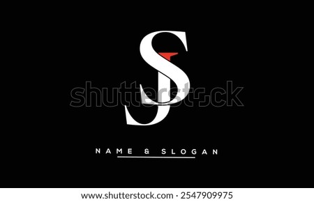 SJ, JS Abstract Letters Logo Monogram