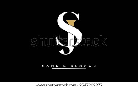 SJ, JS Abstract Letters Logo Monogram