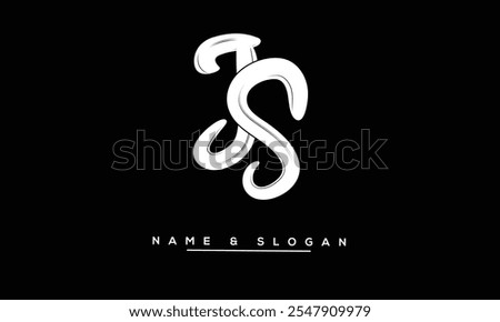 SJ, JS Abstract Letters Logo Monogram