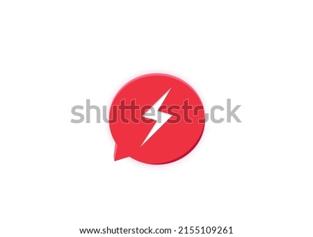 Chat connected icon design. Red chat bubble. Vector illustration.