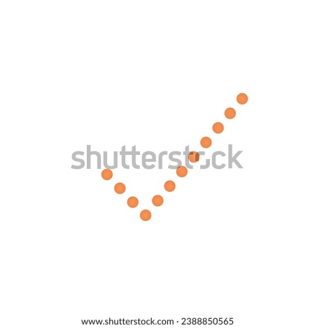 Checked sign made of orange dots. User interface sign design. Vector illustration.