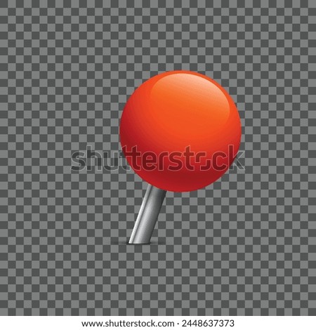 Red pin icon design. Vector illustration of a red marker for maps or navigation systems.	