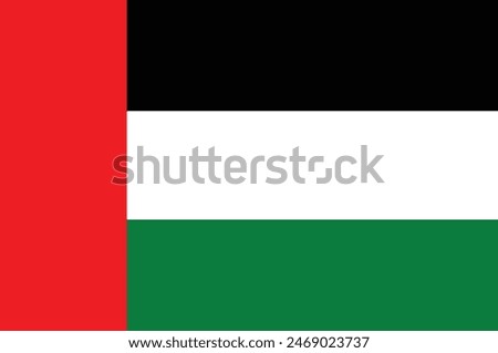 United Arab Emirates Flag flat vector illustration. 