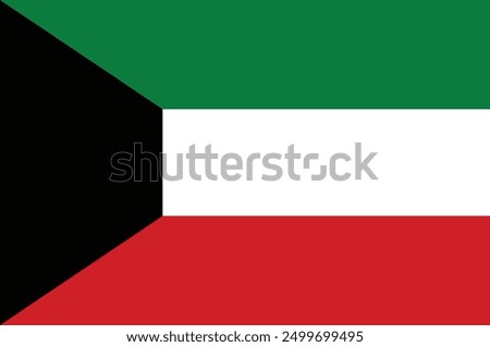 National flag of Kuwait. Kuwait flag. Vector illustration. 