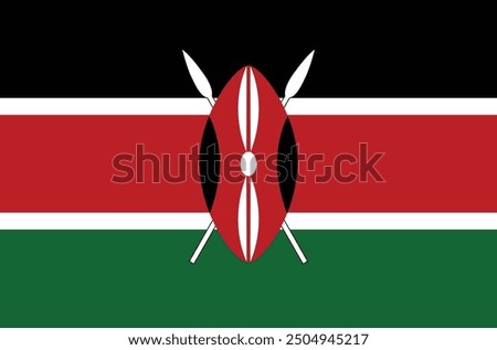 National flag of Kenya. Kenya flag. Republic of Kenya. Vector illustration. 