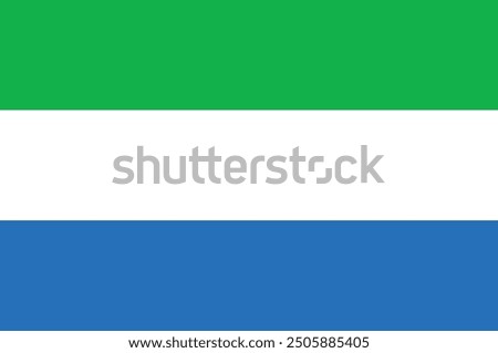 National flag of Sierra Leone. Sierra Leone flag. Vector Illustration. 