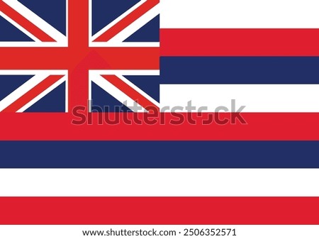 Hawaiian national flag. Hawaii flag. Vector illustration. 