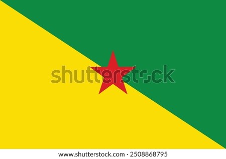 National flag of French Guiana. French Guiana flag. Vector illustration. 