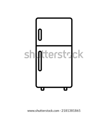 refrigerator flat outline icon logo illustration. technology, electronic and equipment icon set. suitable for web, design,logo,app