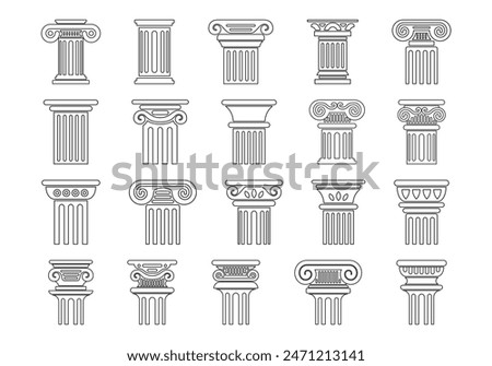 Ancient Columns Statue Element Set