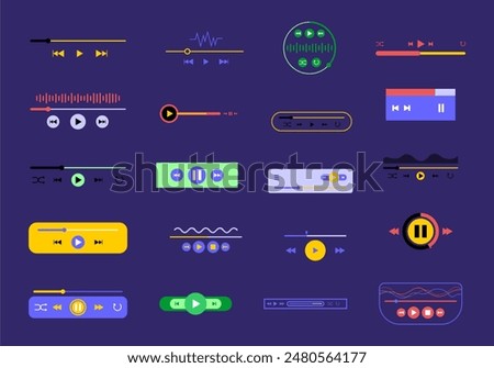 Music Player Interface Element Set