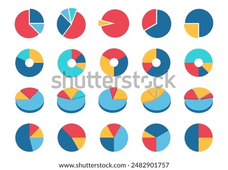 Chart Pie Icon Element Set