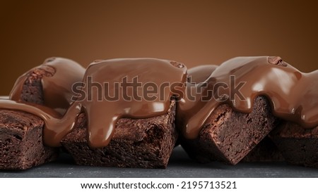 Similar – Image, Stock Photo Chocolate sauce on brownie cake