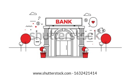 Bank building with vector elements