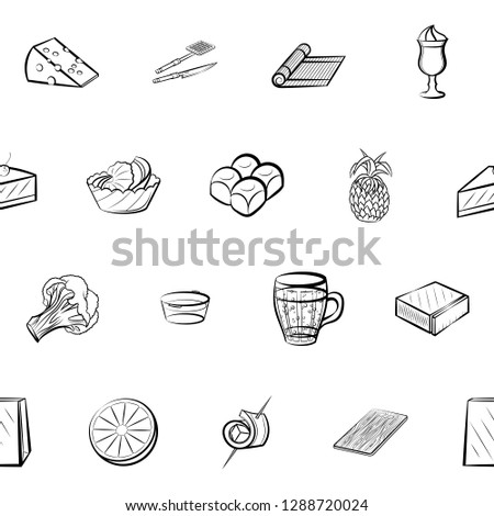 Thumbnails set. Background for printing, design, web. Usable as icons. Seamless. Monochrome binary, black and white.