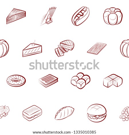 Food images. Background for printing, design, web. Seamless. Binary color.