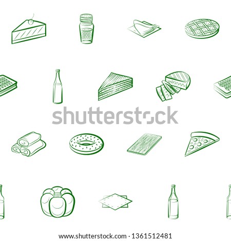 Food images. Background for printing, design, web. Usable as icons. Seamless. Binary color.