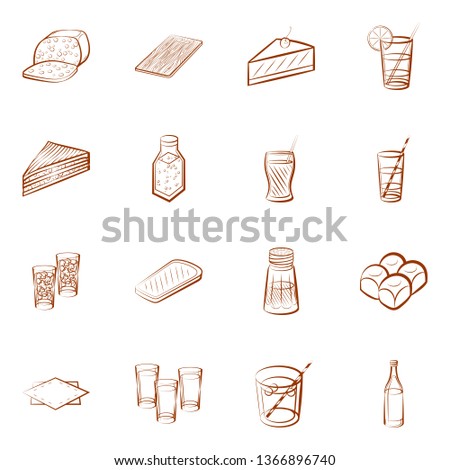 Food images. Background for printing, design, web. Binary color.